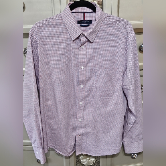 Mens Tommy Hilfiger Button Down Dress Shirt L 16-16 1/2 - Picture 1 of 7
